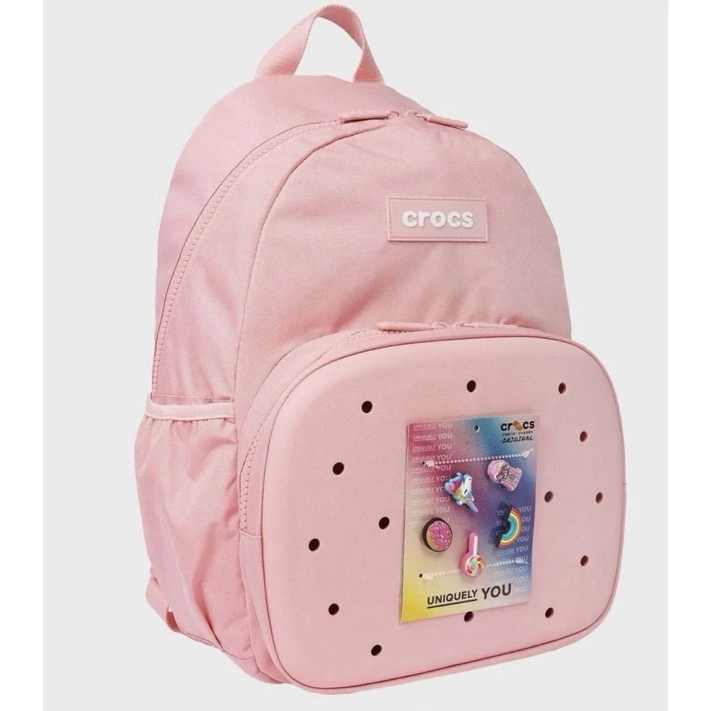 NWT Crocs Powder Pink Backpack Classic Nylon- Ready to Personalize School Bag